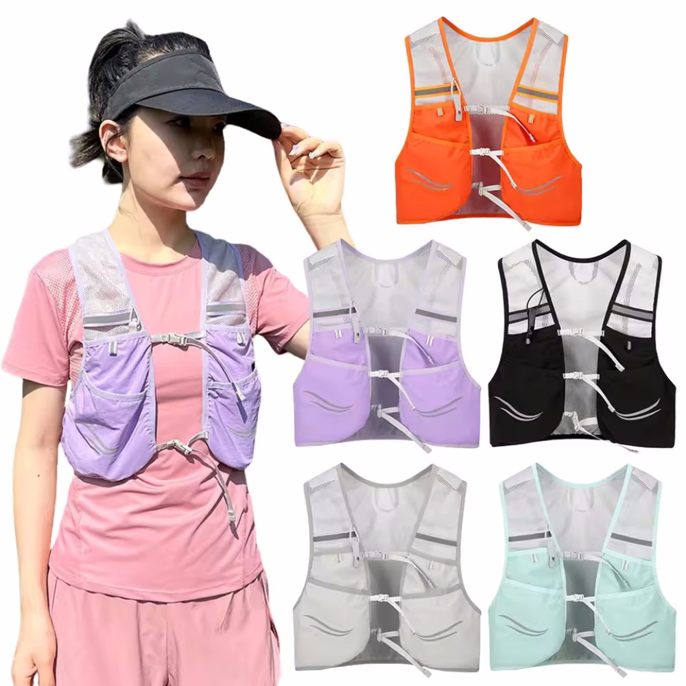 Reflective Vest Cycling - Chaleco reflectante para correr, bolsa de
