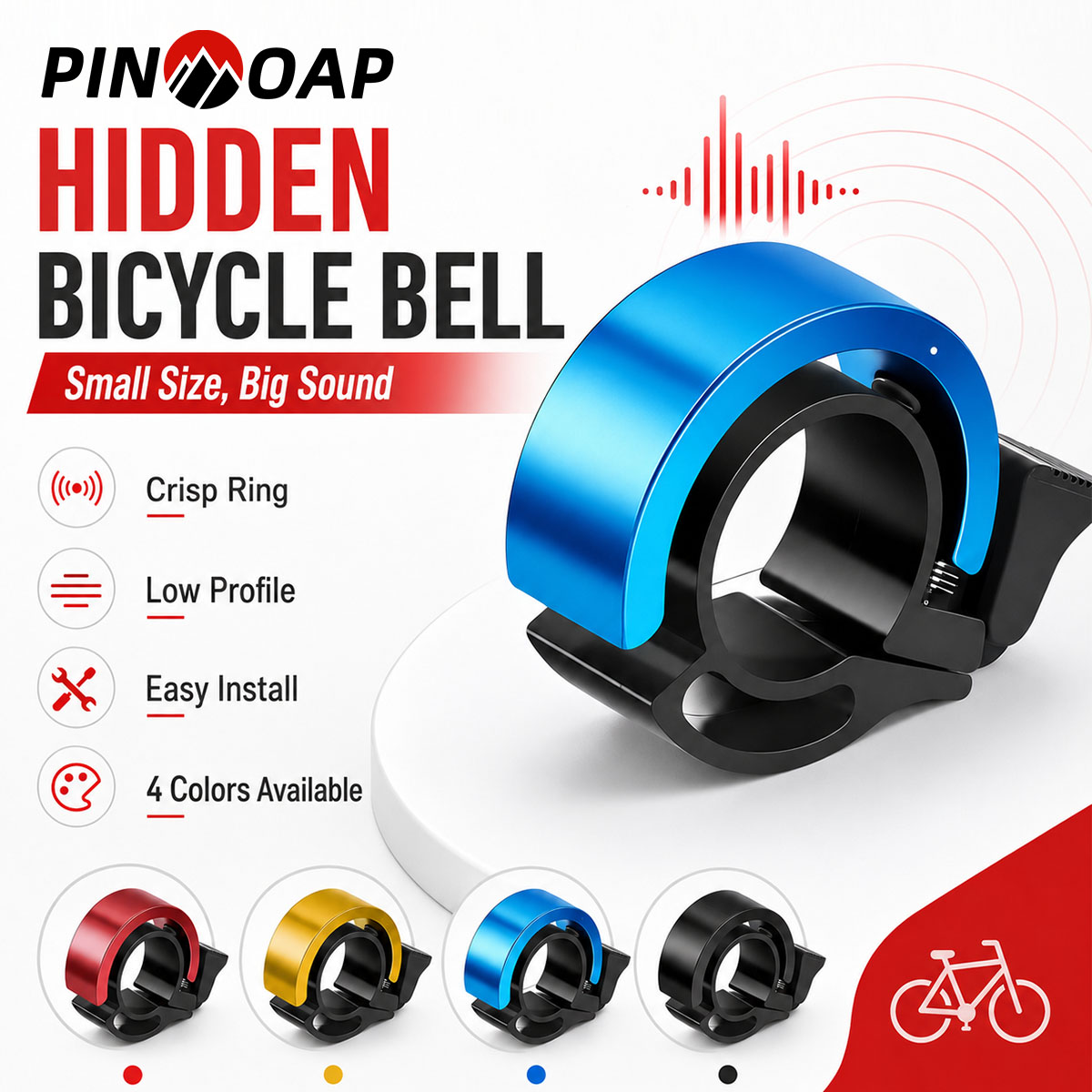 Bell Handlebar Ring - PINMOAP-campana invisible para bicicleta, anillo oculto