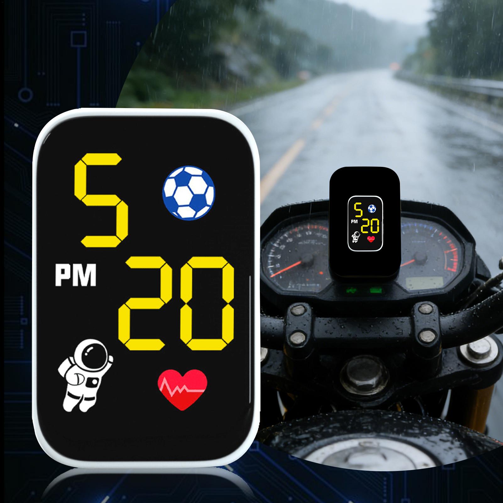 Cycling In City - Reloj digital para motocicleta, pequeño, adhesivo,