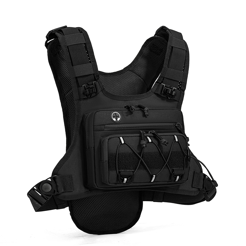 Reflective Vest Cycling - Bolsa Táctica, Chaleco con Bolsillos Frontales,
