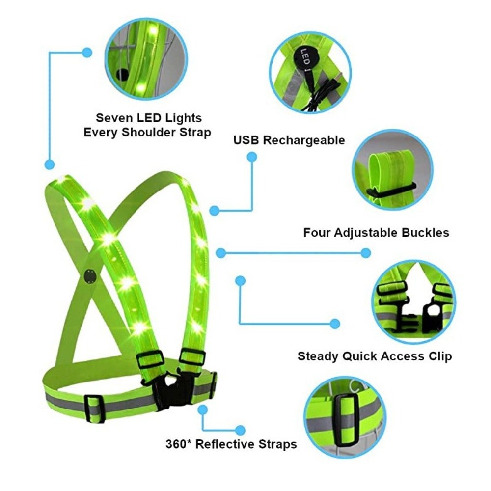 Nuevo Chaleco de Seguridad LED - Reflective Vest Cycling reseña y precio